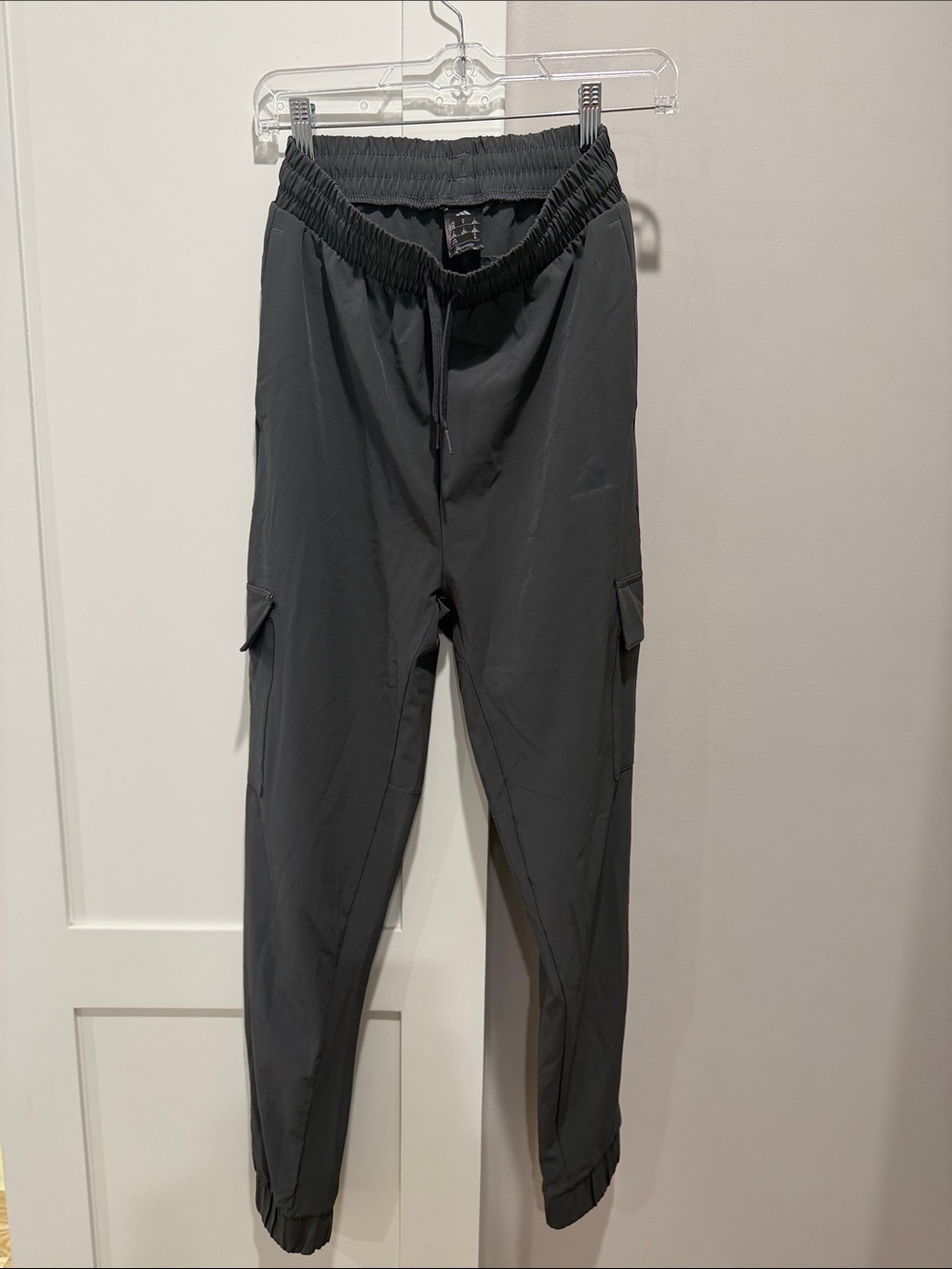 Women’s Dark Gray Cargo Jogger Pants - Elastic Waist